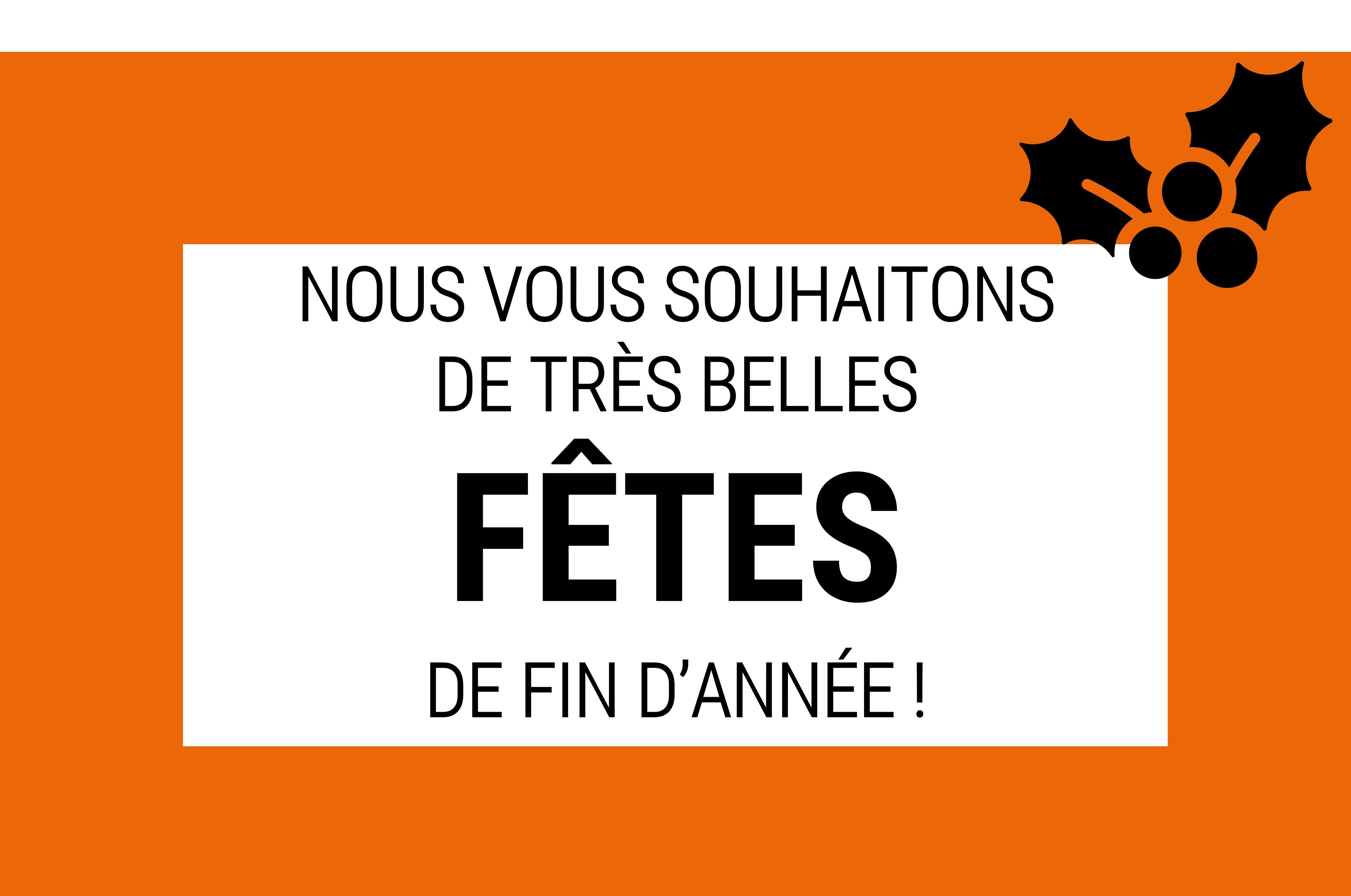 Notre agence sera fermée du jeudi 26 décembre au 05 janvier inclus. Nous prendrons connaissance de vos messages le 6 janvier dès 9h. Passez d'excellentes fêtes !